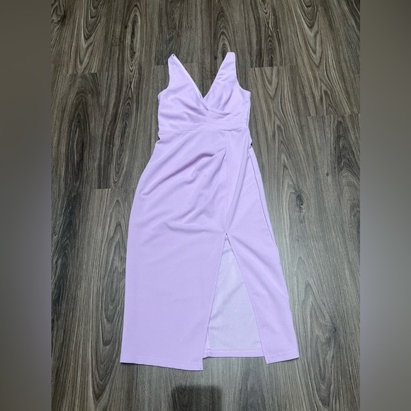 Solid Split Thigh Bridesmaid Dress - Picture 2 of 7